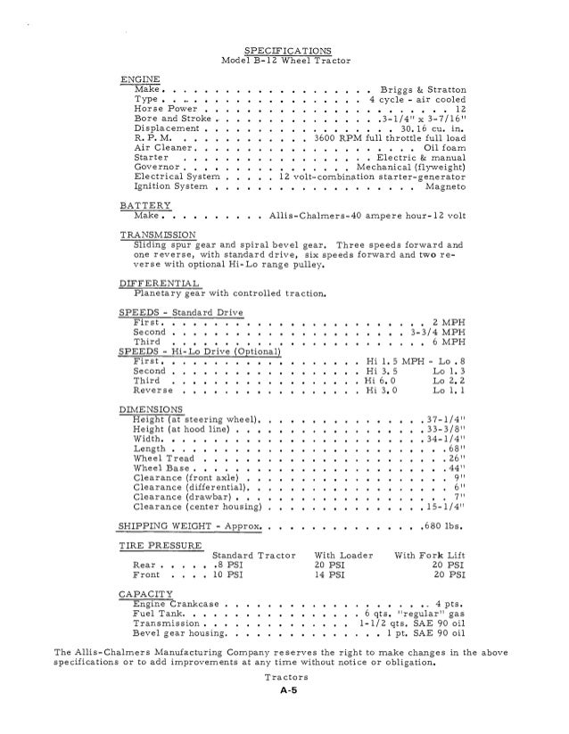 Allis Chalmers B Series Tractor PDF Service Manual Download allis chalmers magneto wiring diagram 