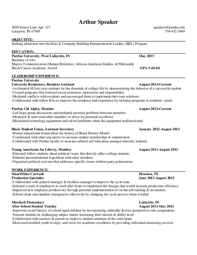 leadership examples for resumes
