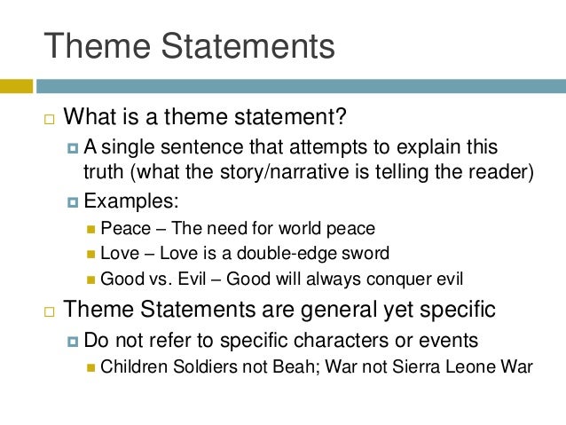 examples of thematic statements