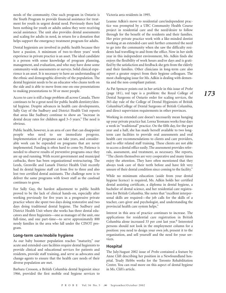 Dental hygiene personal statement sample