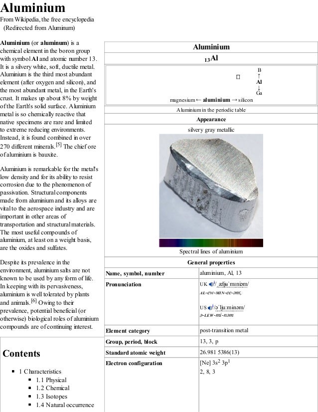 Aluminium wikipedia,