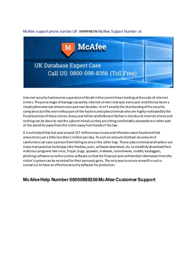 McAfee support phone number UK 8000988356 McAfee Support Number uk