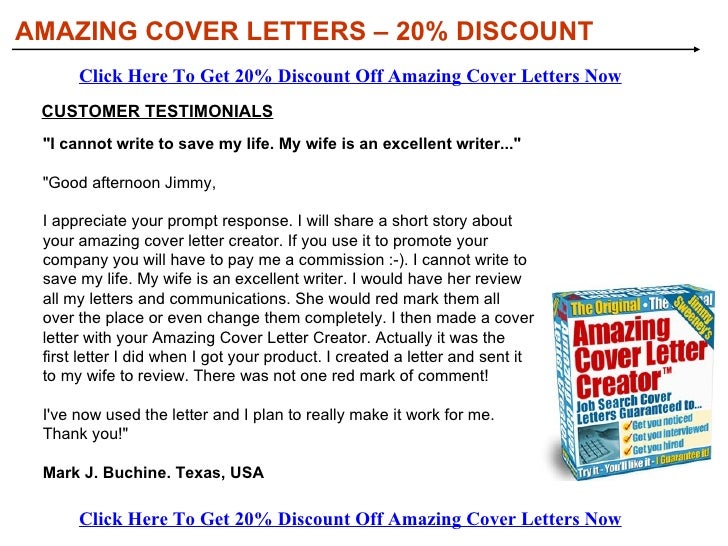 amazing cover letters discount amazing cover letter creator