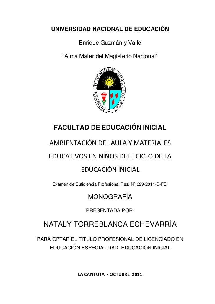 Ambientación del aula y materiales educativos en niños del i ciclo Ambientación del aula y materiales educativos en niños del i ciclo