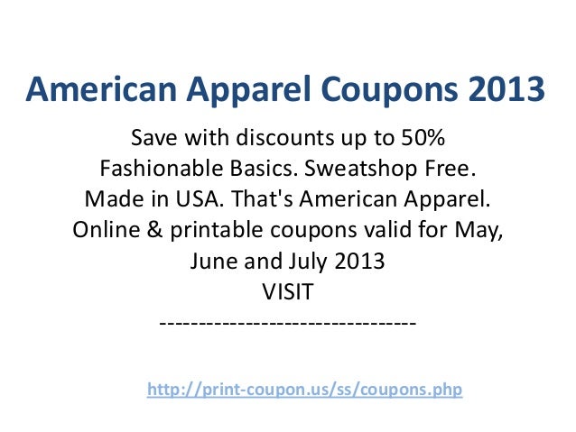 American apparel coupons august 2018