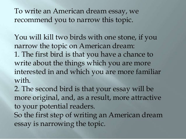 The American Dream College Essay 