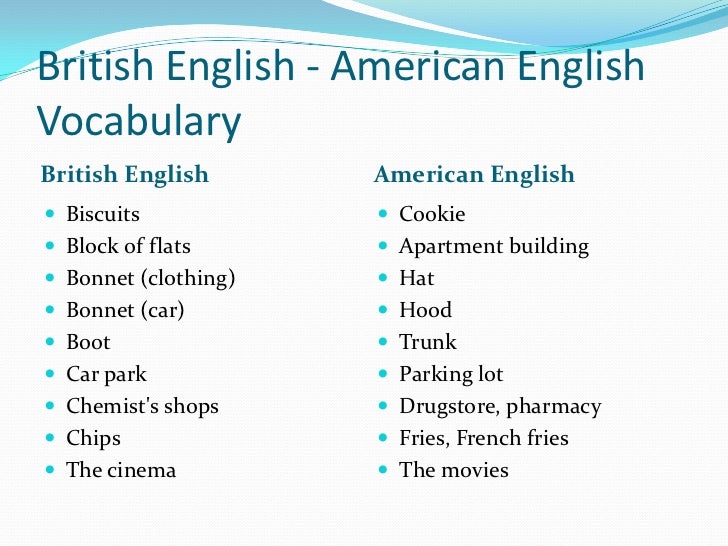Difference between american and british english essay
