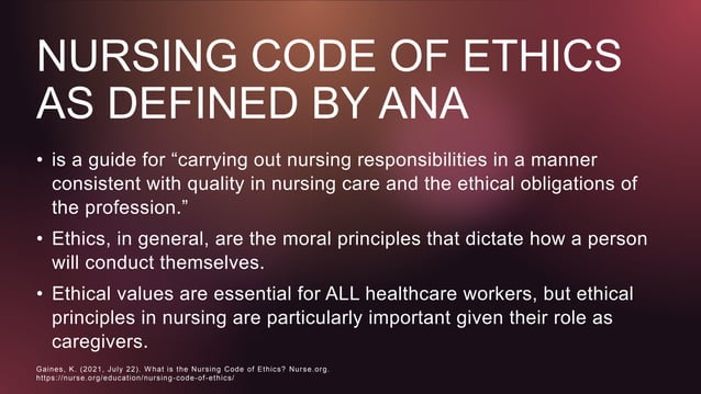 American Nurses Association Code Of Ethics Ppt