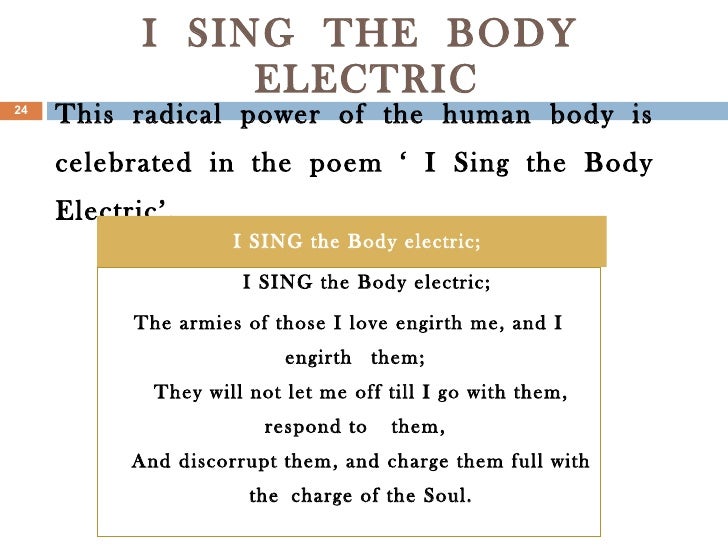 I sing the body electric thesis