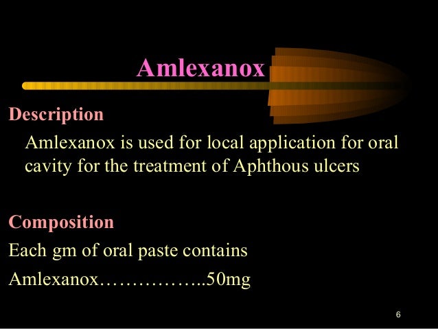 Amlexanox use in aphthous ulcer
