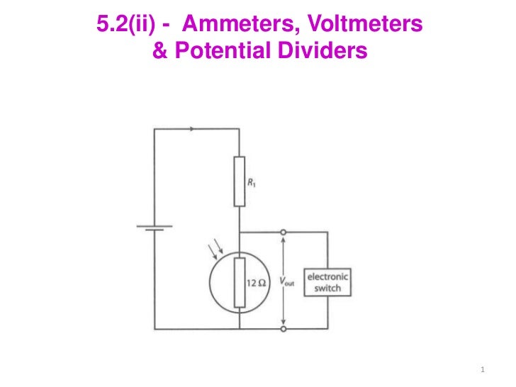 5.2 Ammeters, Voltmeters & Potential Dividers