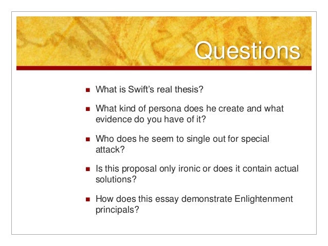 Modest proposal essay ideas