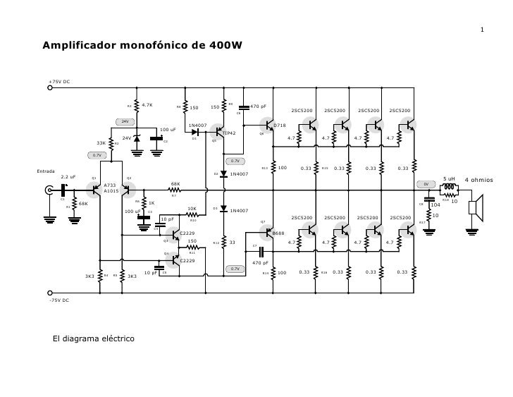 Amplificador monofónico de 400 watts schematic diagram yamaha p7000s 