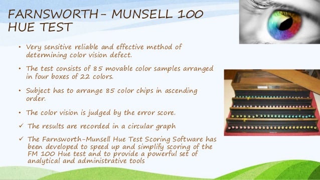 Fm 100 Hue Color Vision Test