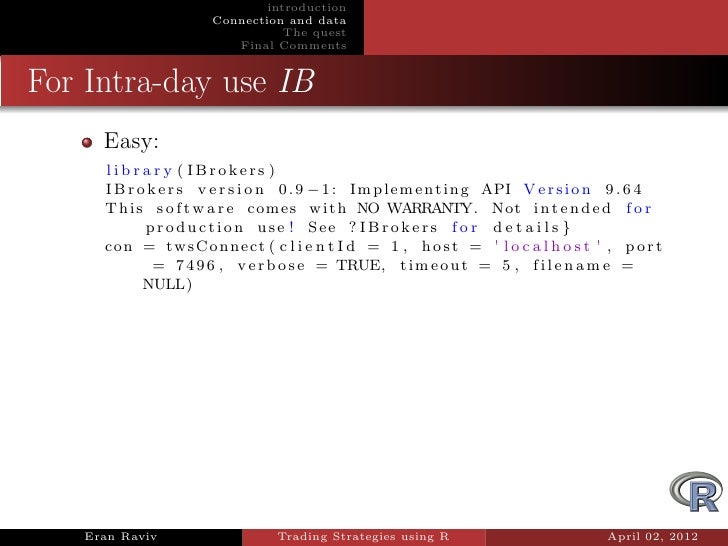 Backtest trading strategies r