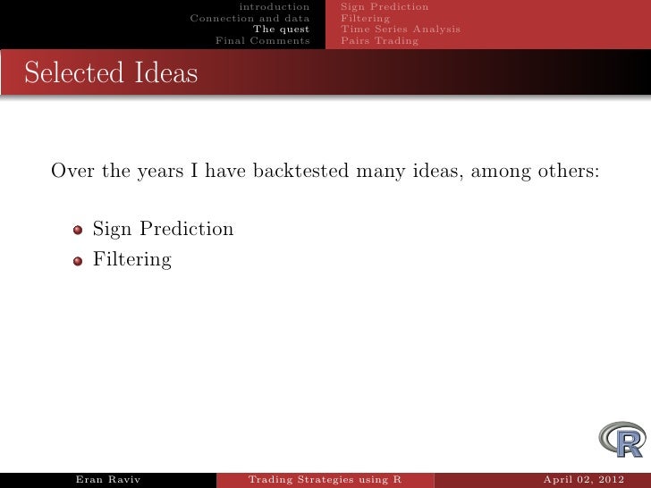 Backtest trading strategies r