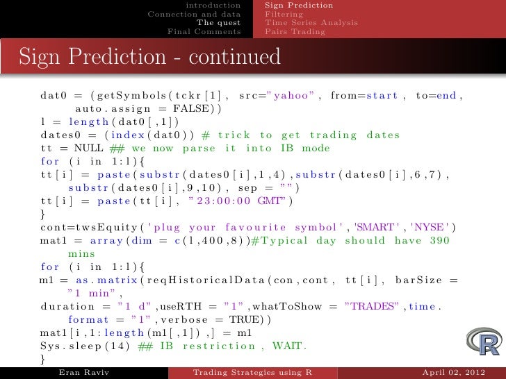 Backtest trading strategies r