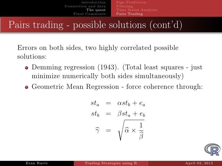 Testing trading strategies in r