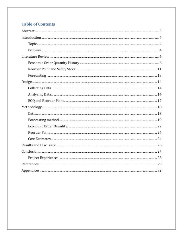 Economic order quantity literature review