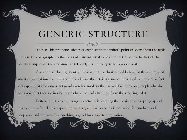 Generic structure of an analytical essay