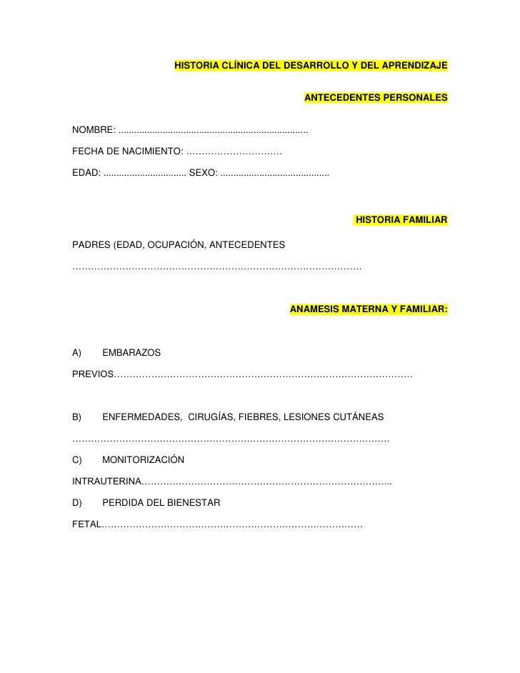 HISTORIA CLINICA ANAMNESIS historia clinica anamnesis: