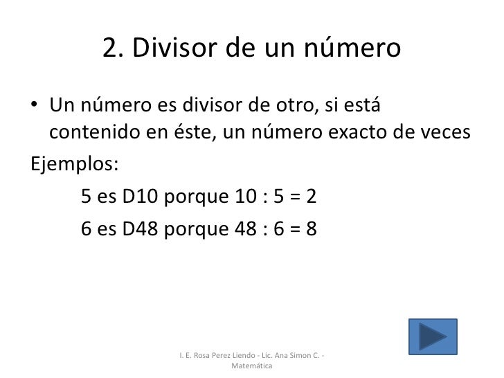 MÚLTIPLO Y DIVISOR DE UN NÚMERO