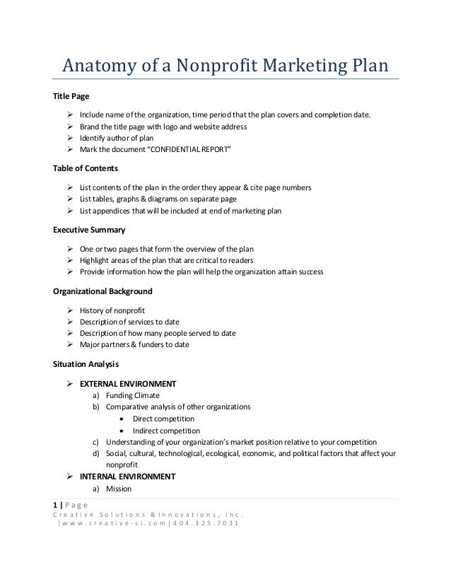 Nonprofit trade association sample business plan