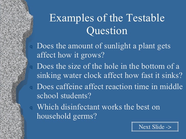 How to write a testable question