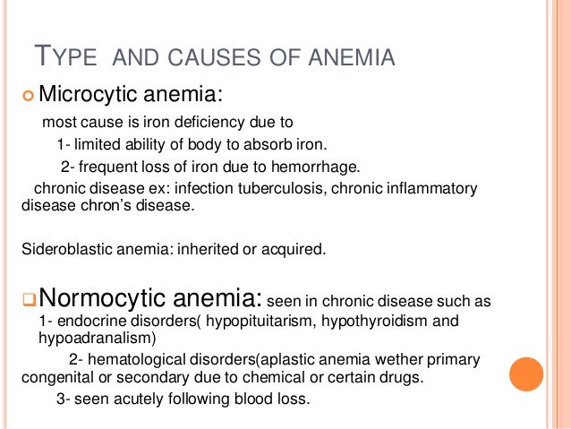 Causes of microcytic anemia in adults