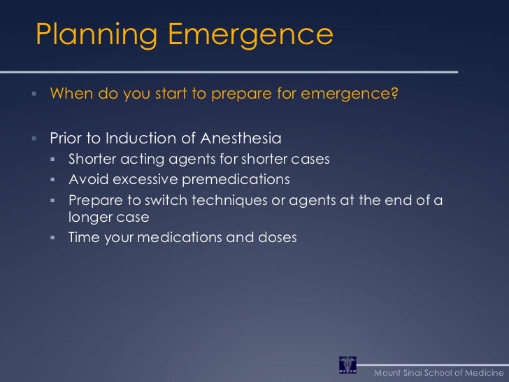 Anesthetic Emergence