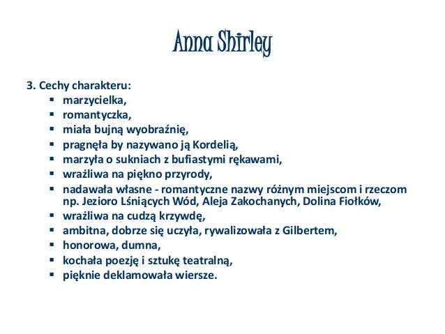 Ania Z Zielonego Wzgorza Plan Wydarzen Ania z zielonego wzgórza