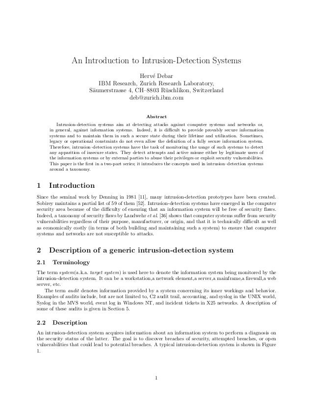 intrusion detection system research papers intrusion detection system research papers