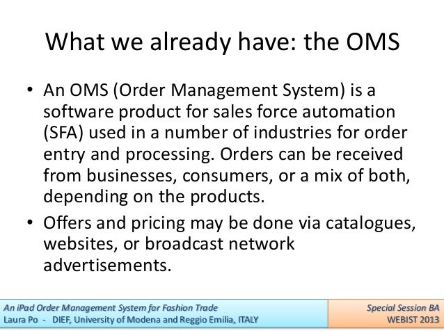 Trade order management system wiki