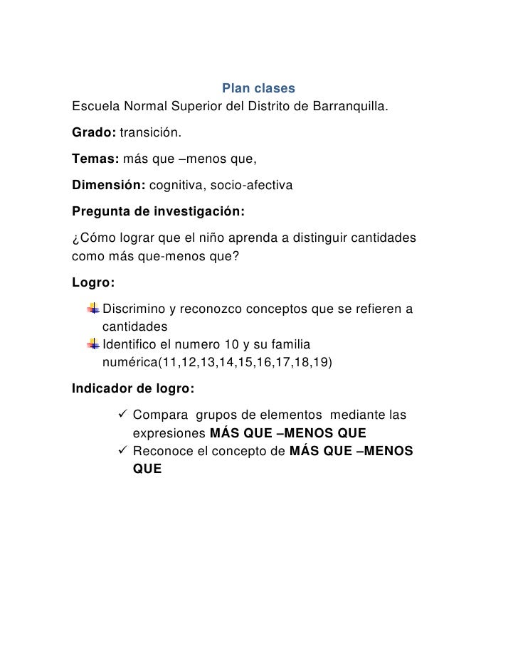 Plan clases Escuela Normal Superior del Distrito de Barranquilla Plan clases Escuela Normal Superior del Distrito de Barranquilla
