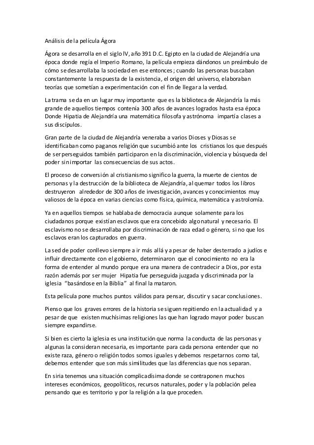 Análisis de la película ágora