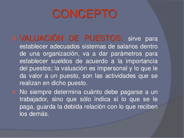 Análisis y valuación de puestos