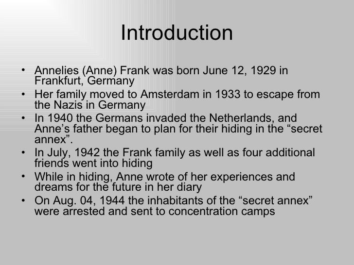 Term paper about anne frank