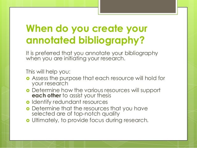 Annotated bibliography with multiple authors have been able