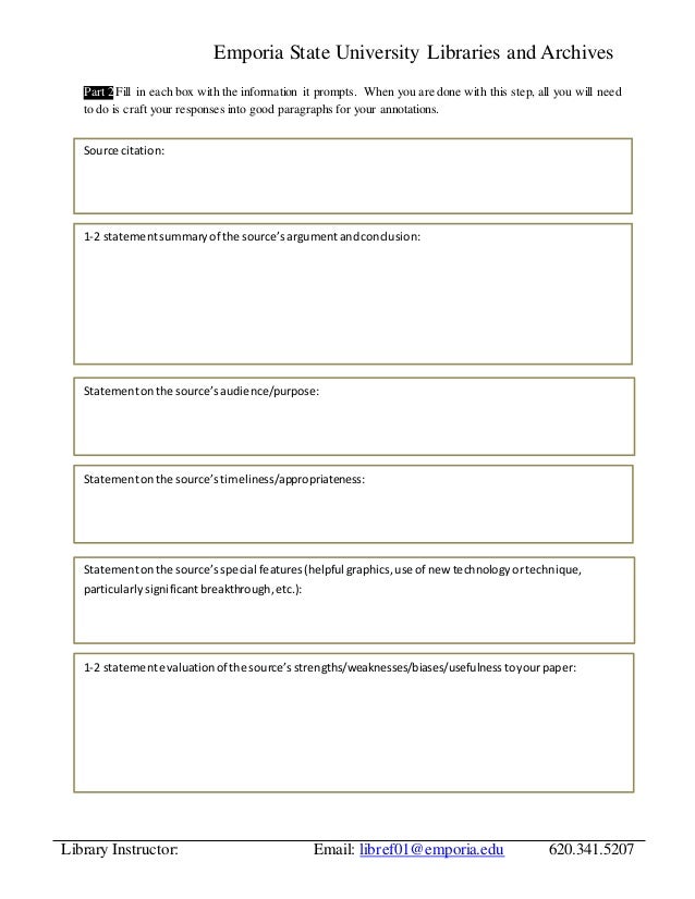 Psy 101 outline and annotated bibliography template
