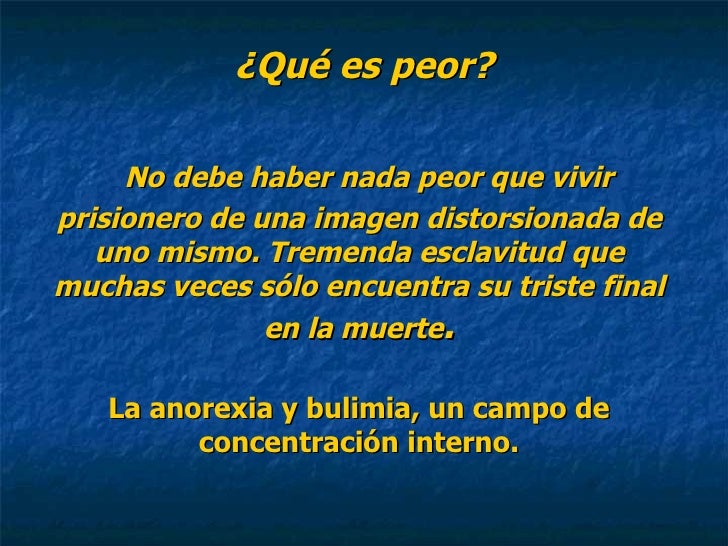 Reflexiones sobre la anorexia y la bulimia