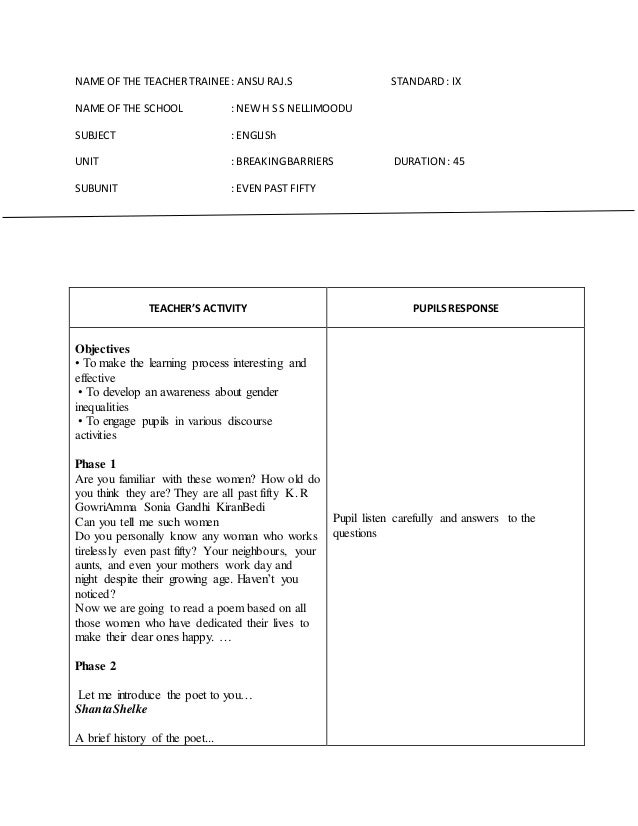 NAME OF THE TEACHER TRAINEE: ANSU RAJ.S STANDARD: IX
NAME OF THE SCHOOL : NEW H S S NELLIMOODU
SUBJECT : ENGLISh
UNIT : BR...