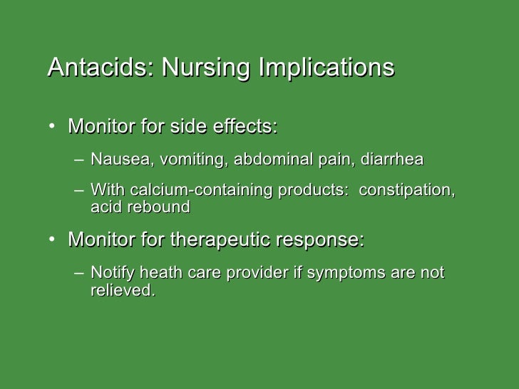 Antacids and controlling agents