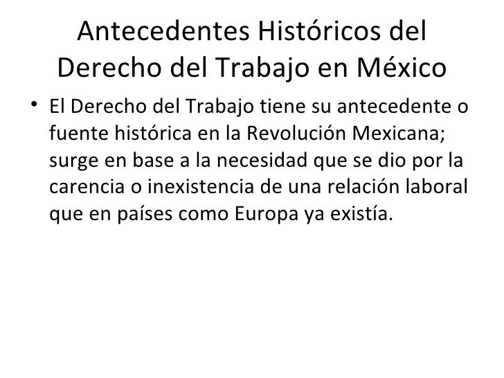Antecedentes del derecho laboral