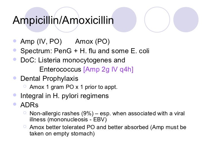 Ampicillin And Amoxicillin Metabolism