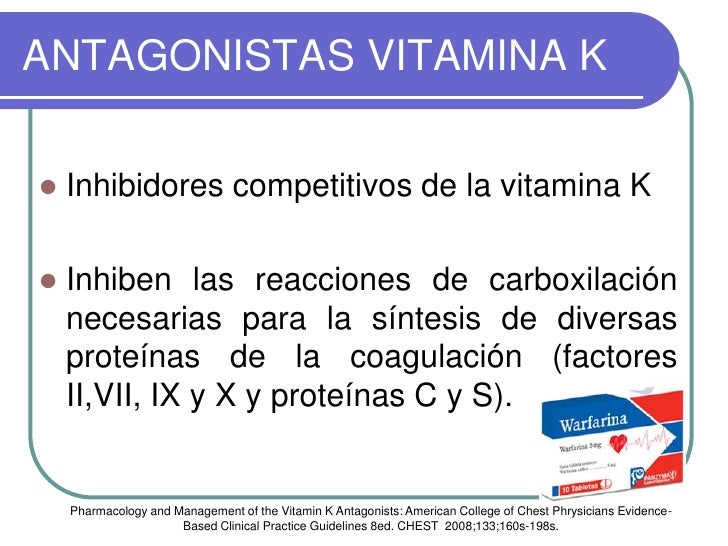 Anticoagulacion antagonistas vitamina k