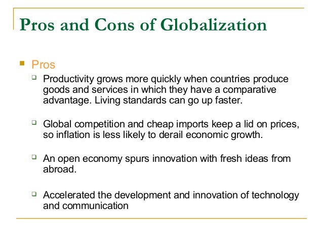 Economic globalization pros and cons essay
