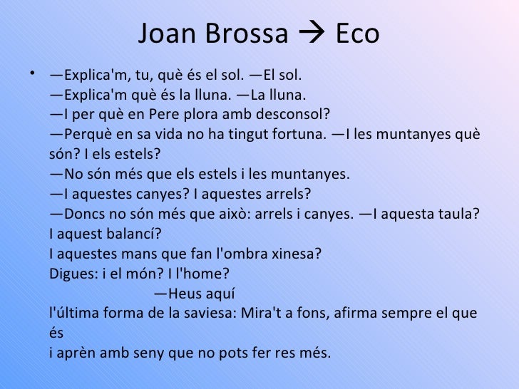 Joan Brossa eco Joan Brossa eco