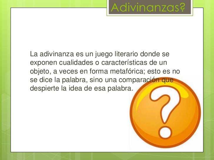 Resultado de imagen para QUE ES UNA ADIVINANZA