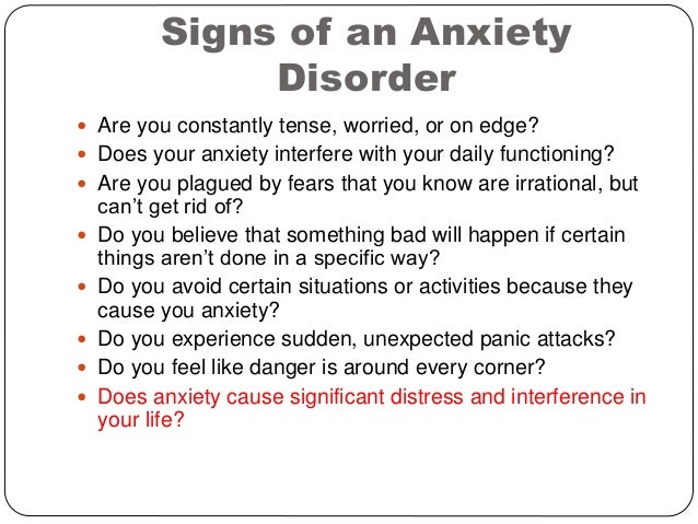 Anxiety disorders queen\u002639;s 2013