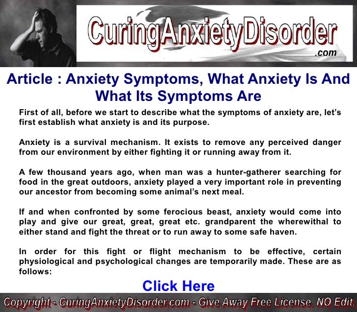 Anxiety Symptoms, What Anxiety Is And What Its Symptoms